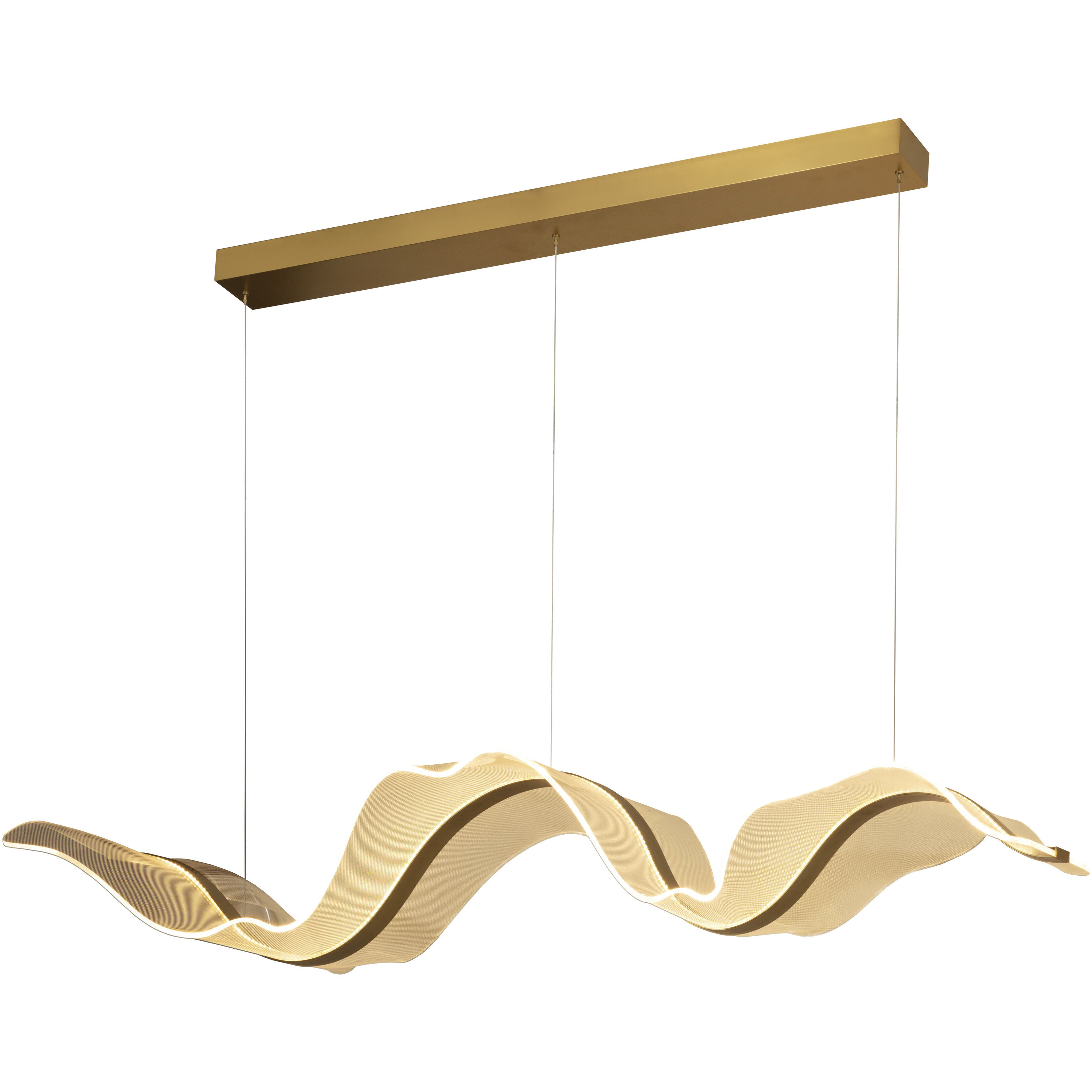 Alun LED 62 inch Brushed Gold with Clear Chandelier Ceiling Light